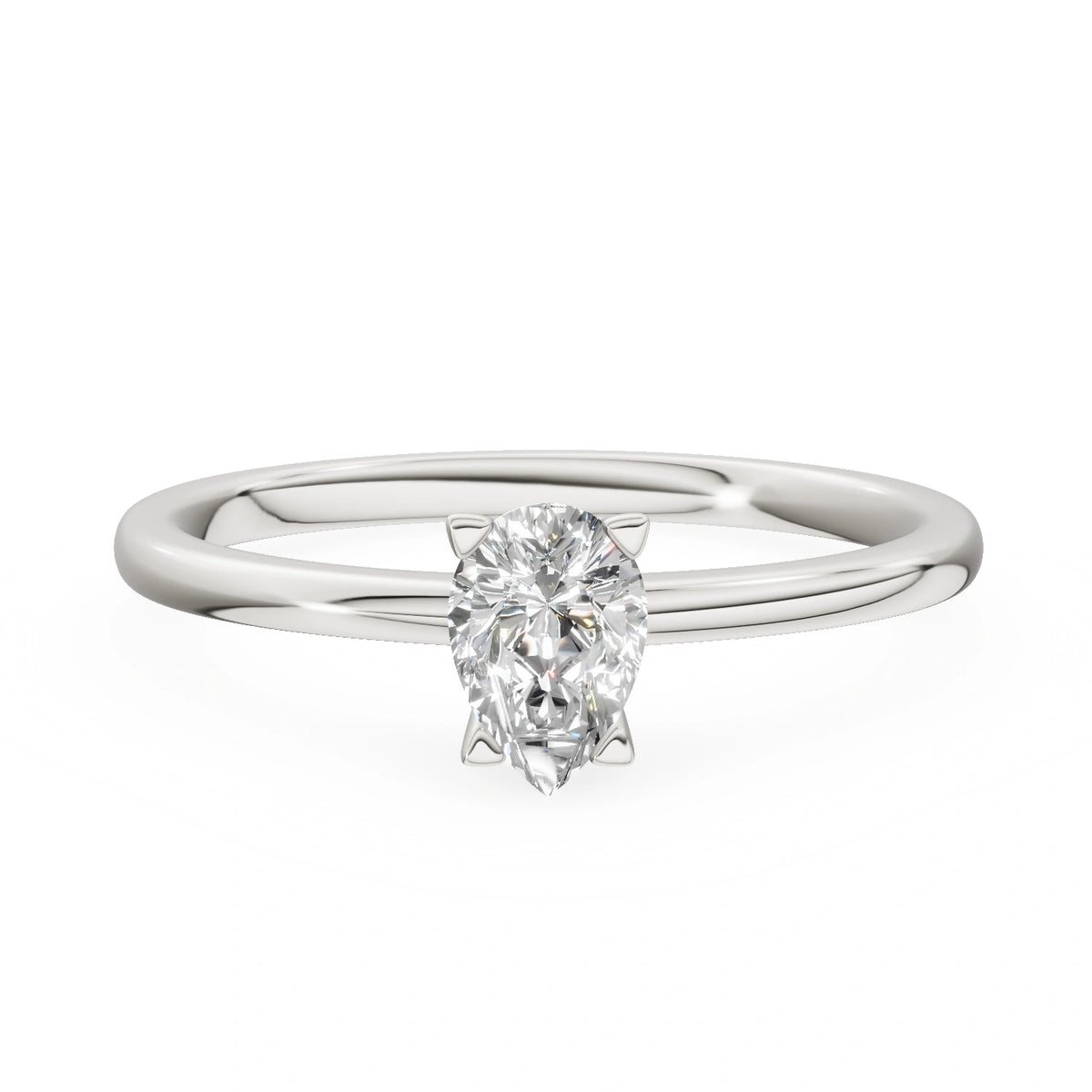 White Gold 14K (585) Engagement Ring - Gremari Seven Grace with 0,30ct Lab Grown Diamond, Pear Cut