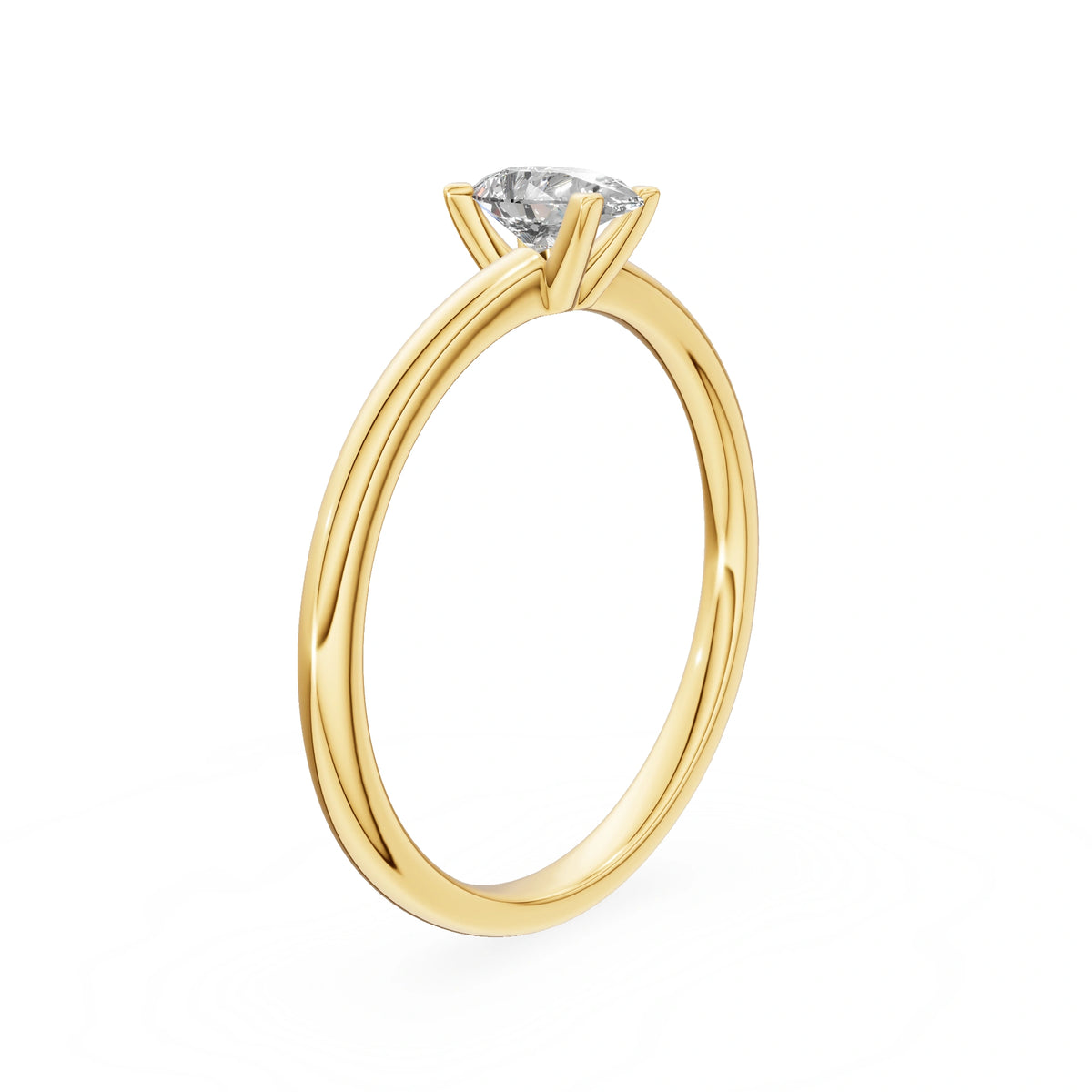 Yellow Gold 14K (585) Engagement Ring - Gremari Seven Grace with 0,30ct Lab Grown Diamond, Pear Cut