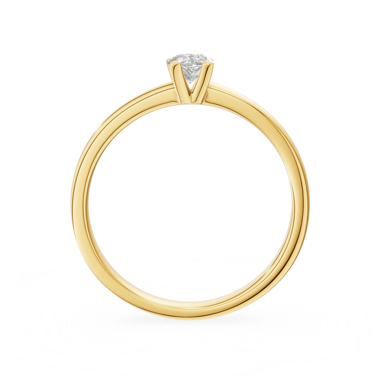 Yellow Gold 14K (585) Engagement Ring - Gremari Seven Grace with 0,30ct Lab Grown Diamond, Pear Cut