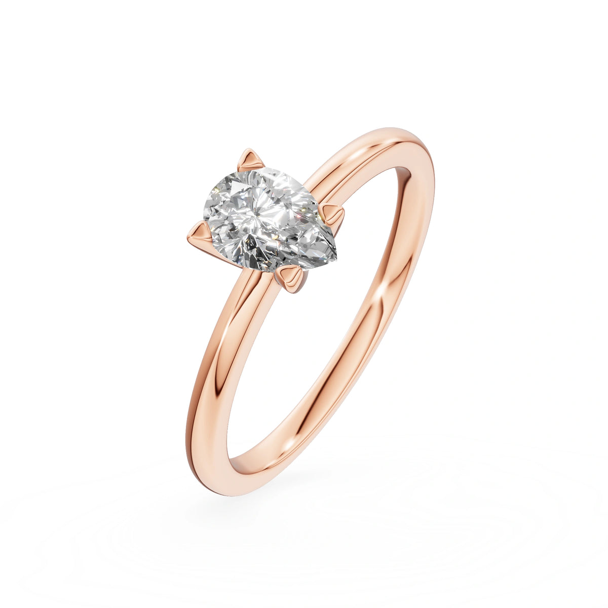 Rose Gold 14K (585) Engagement Ring - Gremari Seven Grace with 0,50ct Lab Grown Diamond, Pear Cut