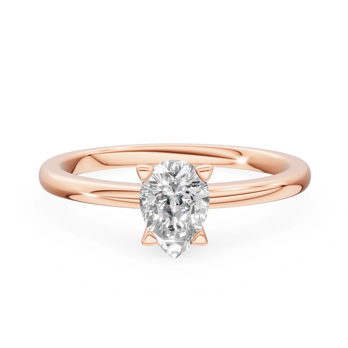Rose Gold 14K (585) Engagement Ring - Gremari Seven Grace with 0,50ct Lab Grown Diamond, Pear Cut