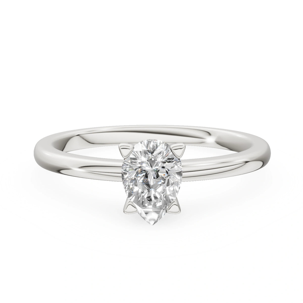 White Gold 14K (585) Engagement Ring - Gremari Seven Grace with 0,50ct Lab Grown Diamond, Pear Cut