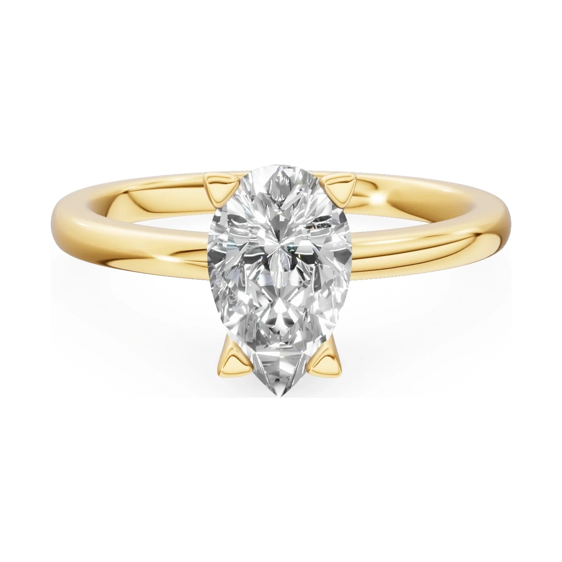 GREMARI Seven Grace 14K yellow gold engagement ring with 1.00 ct pear-cut lab-grown diamond