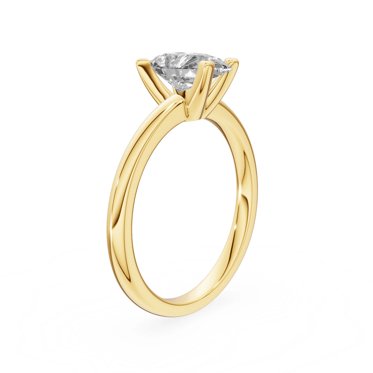 Yellow Gold 14K (585) Engagement Ring - Gremari Seven Grace with 1,00ct Lab Grown Diamond, Pear Cut