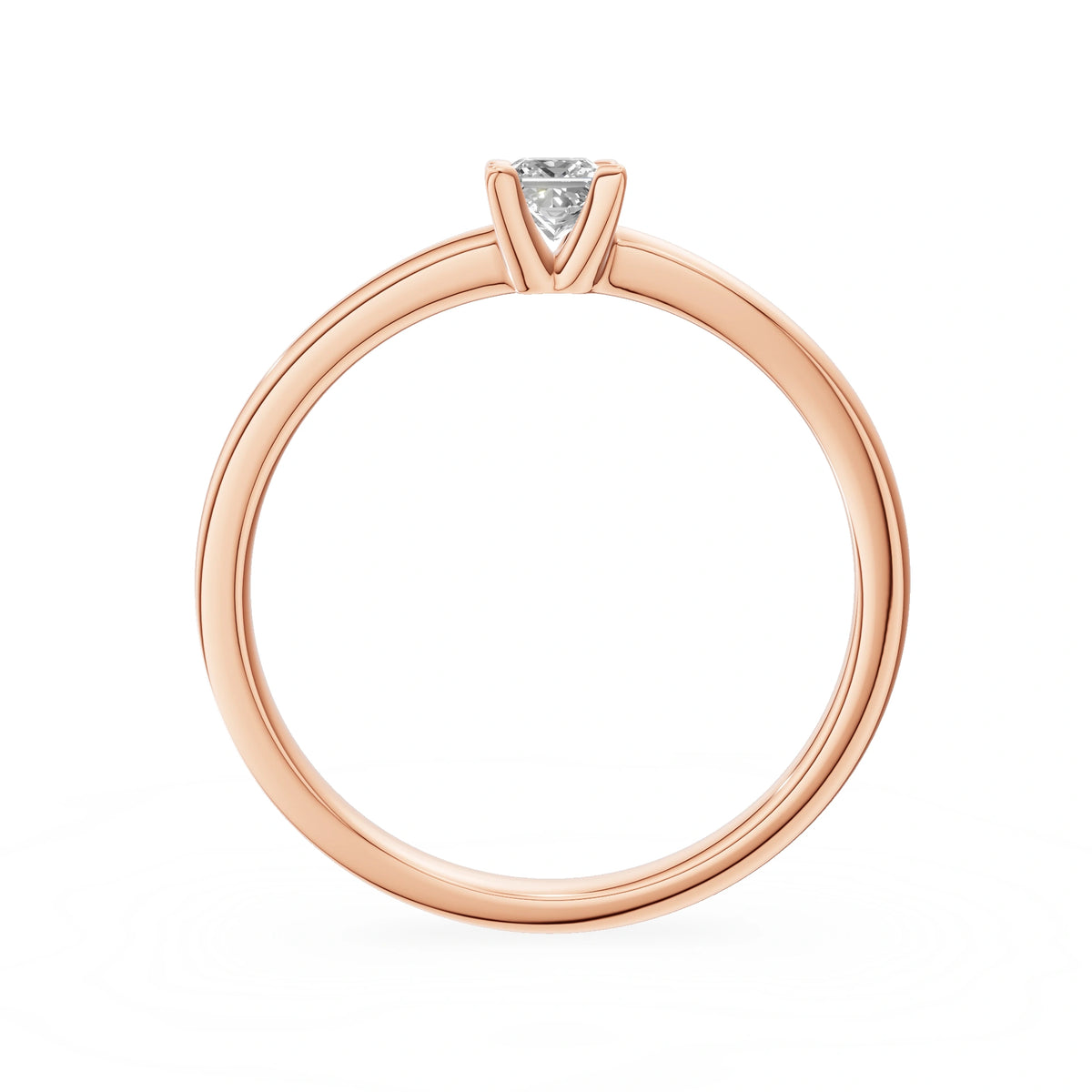 Gremari Seven Grace zásnubný prsteň z ružového zlata s 0,15 ct lab-grown diamantom – Princess