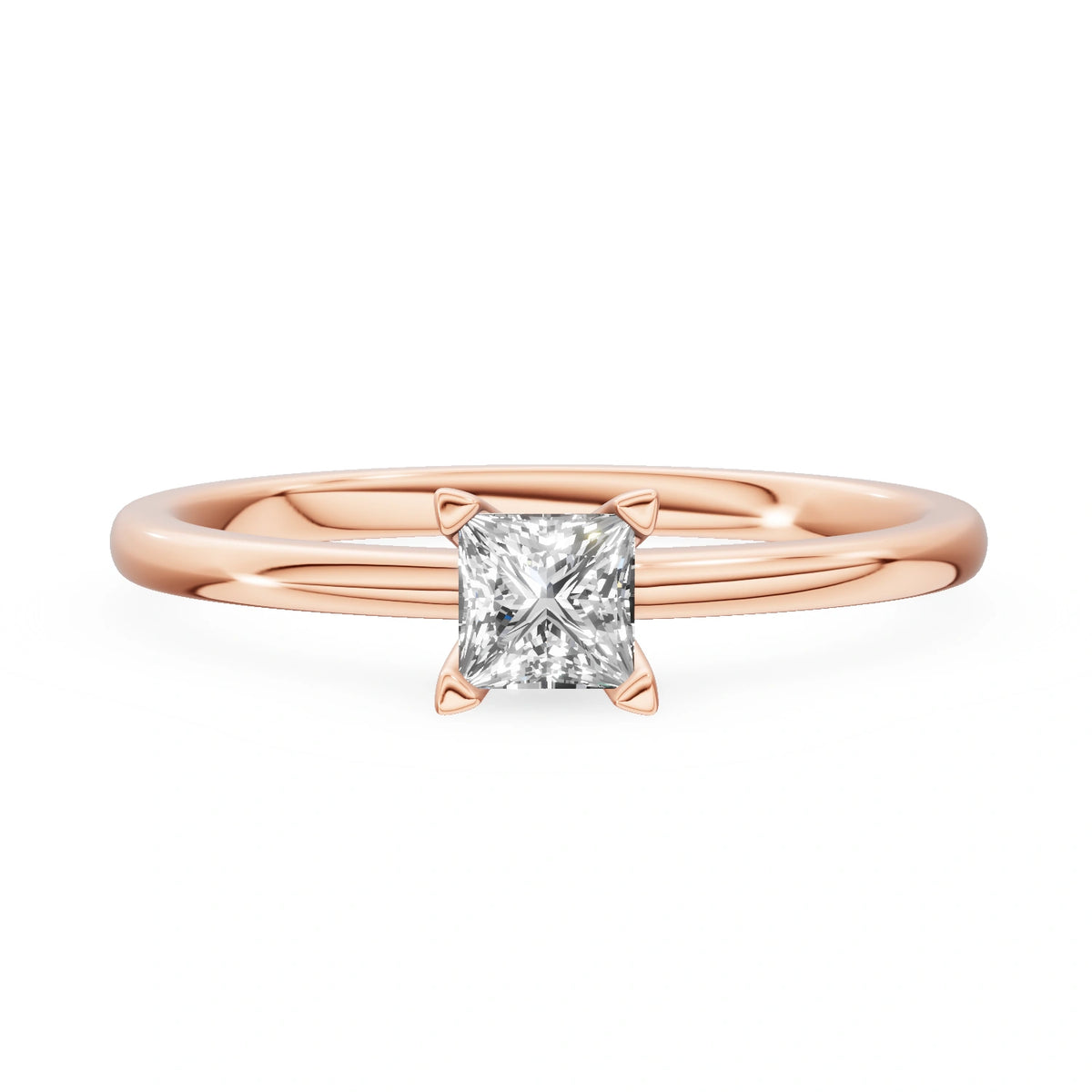 Gremari Seven Grace zásnubný prsteň z ružového zlata s 0,30 ct lab-grown diamantom – Princess