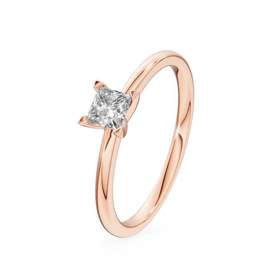 Gremari Seven Grace zásnubní prsten z růžového zlata s 0,30 ct lab-grown diamantem – Princess