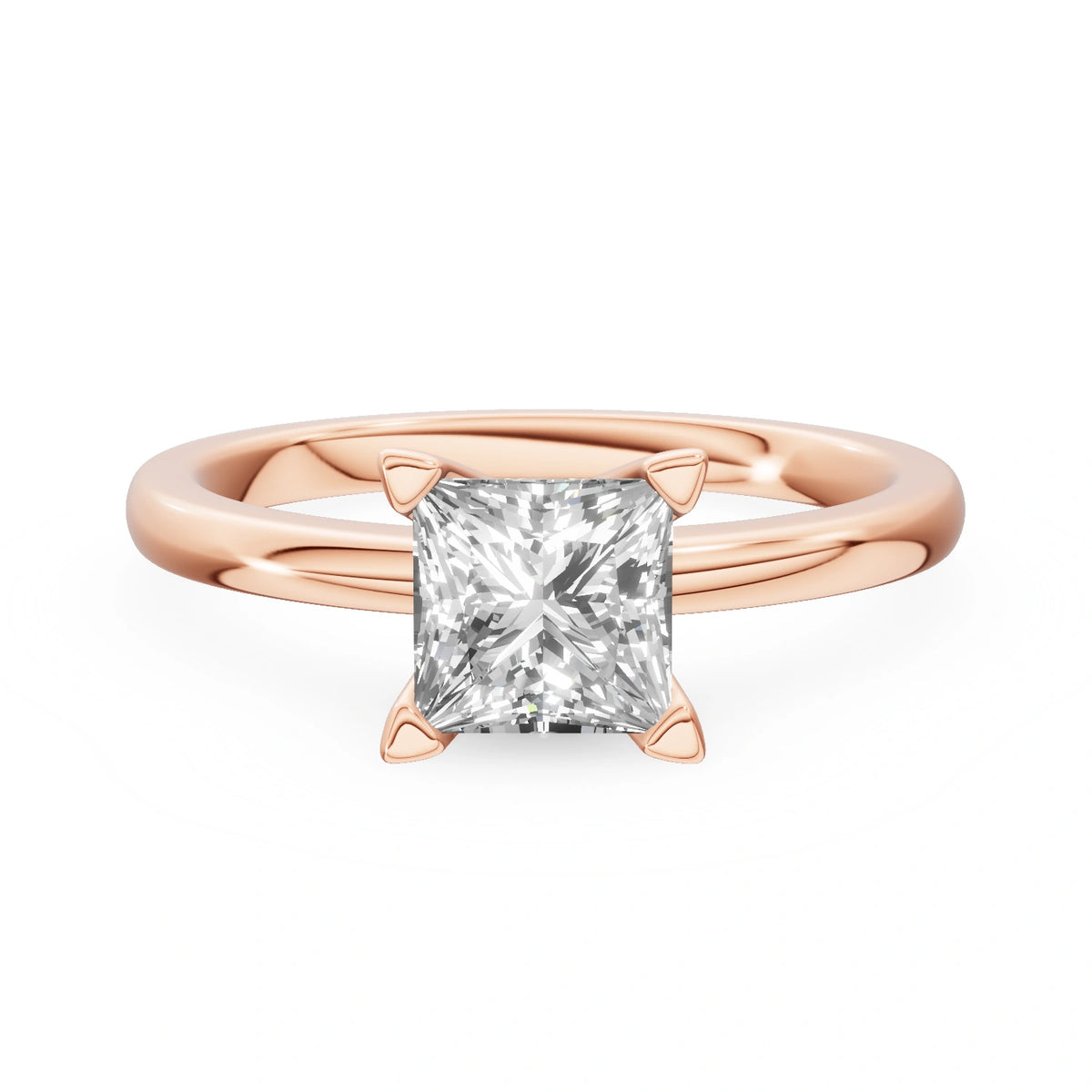 Gremari Seven Grace zásnubný prsteň z ružového zlata s 1,00 ct lab-grown diamantom – Princess