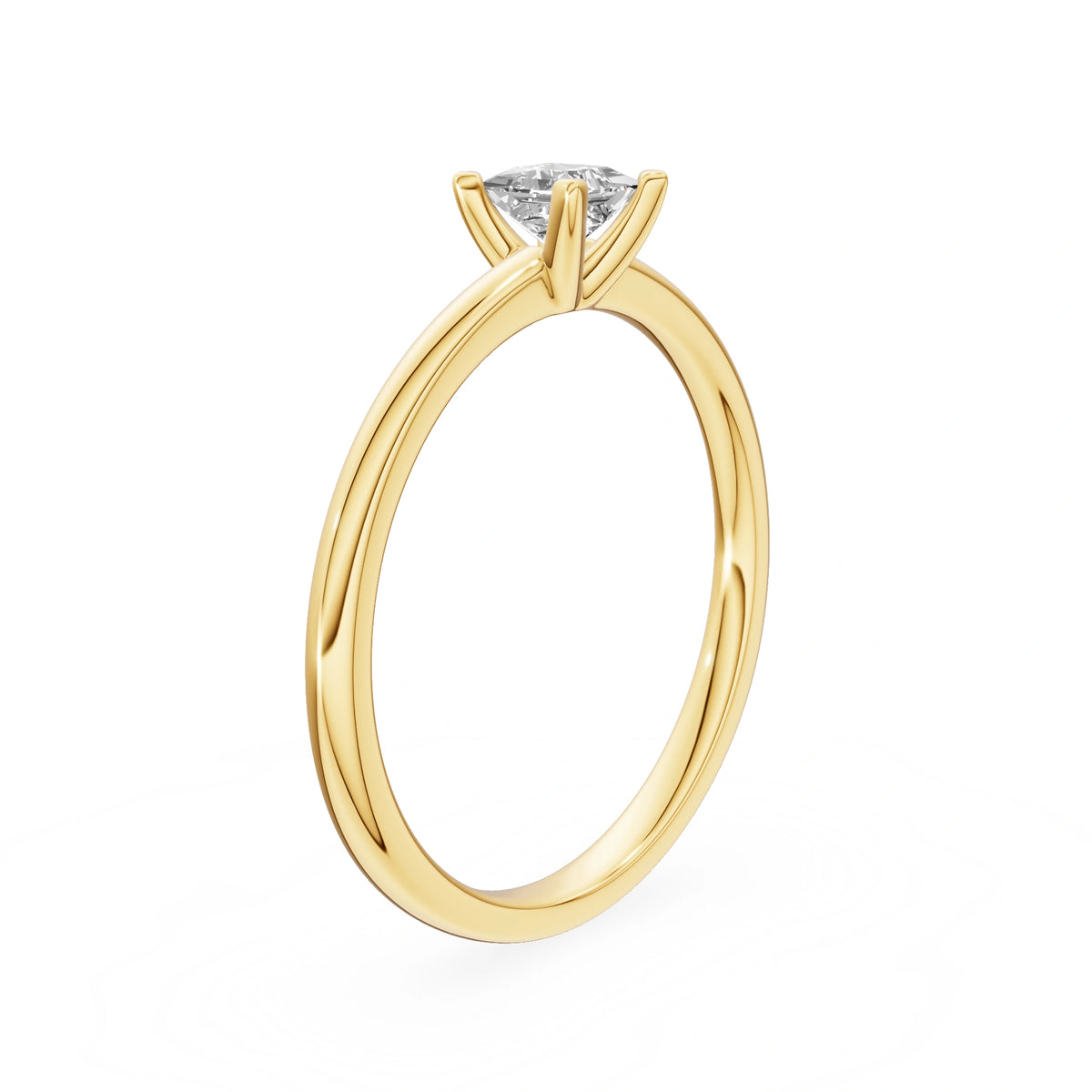 Yellow Gold 14K (585) Engagement Ring - Gremari Seven Grace with 0,30ct Lab Grown Diamond, Princess Cut