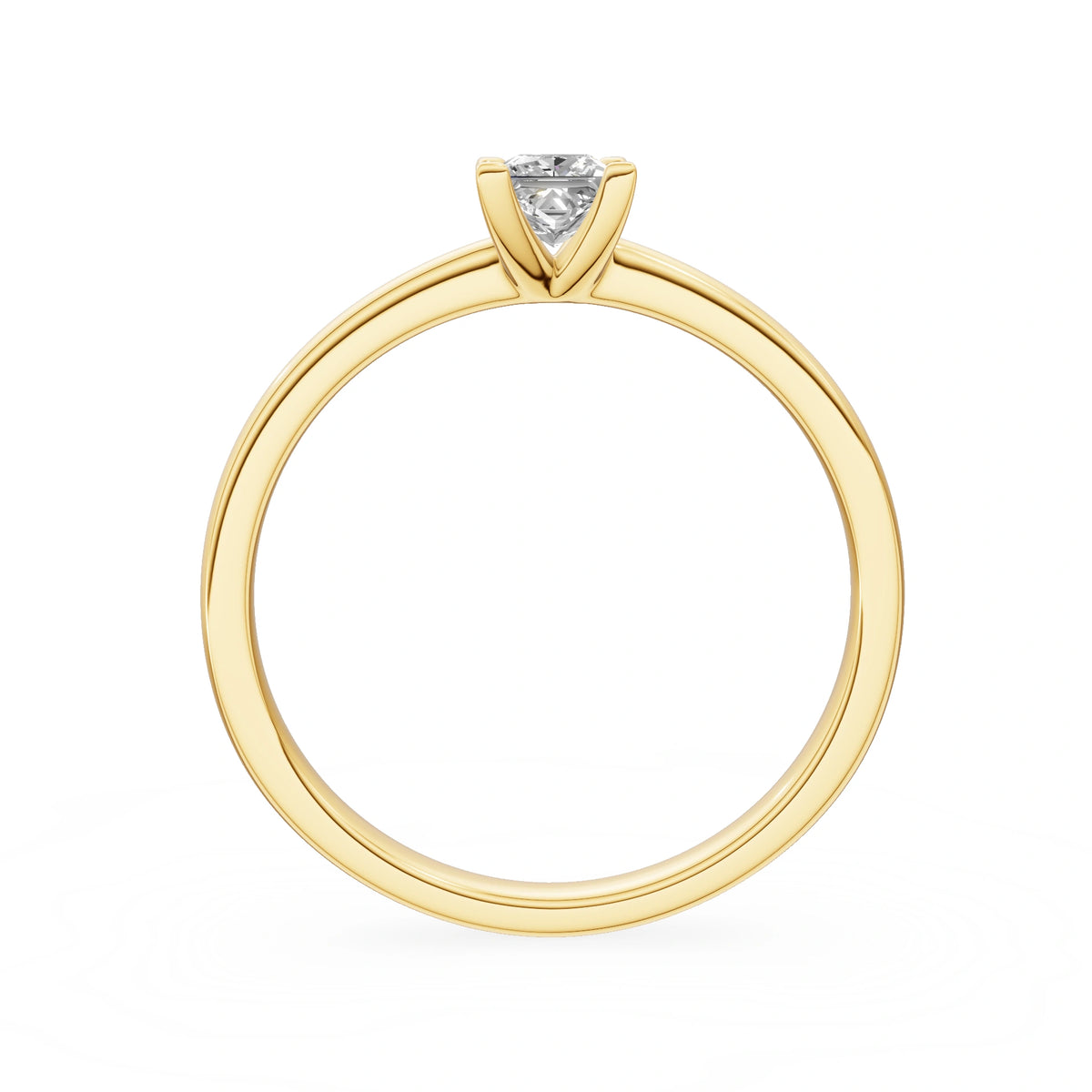 Yellow Gold 14K (585) Engagement Ring - Gremari Seven Grace with 0,30ct Lab Grown Diamond, Princess Cut