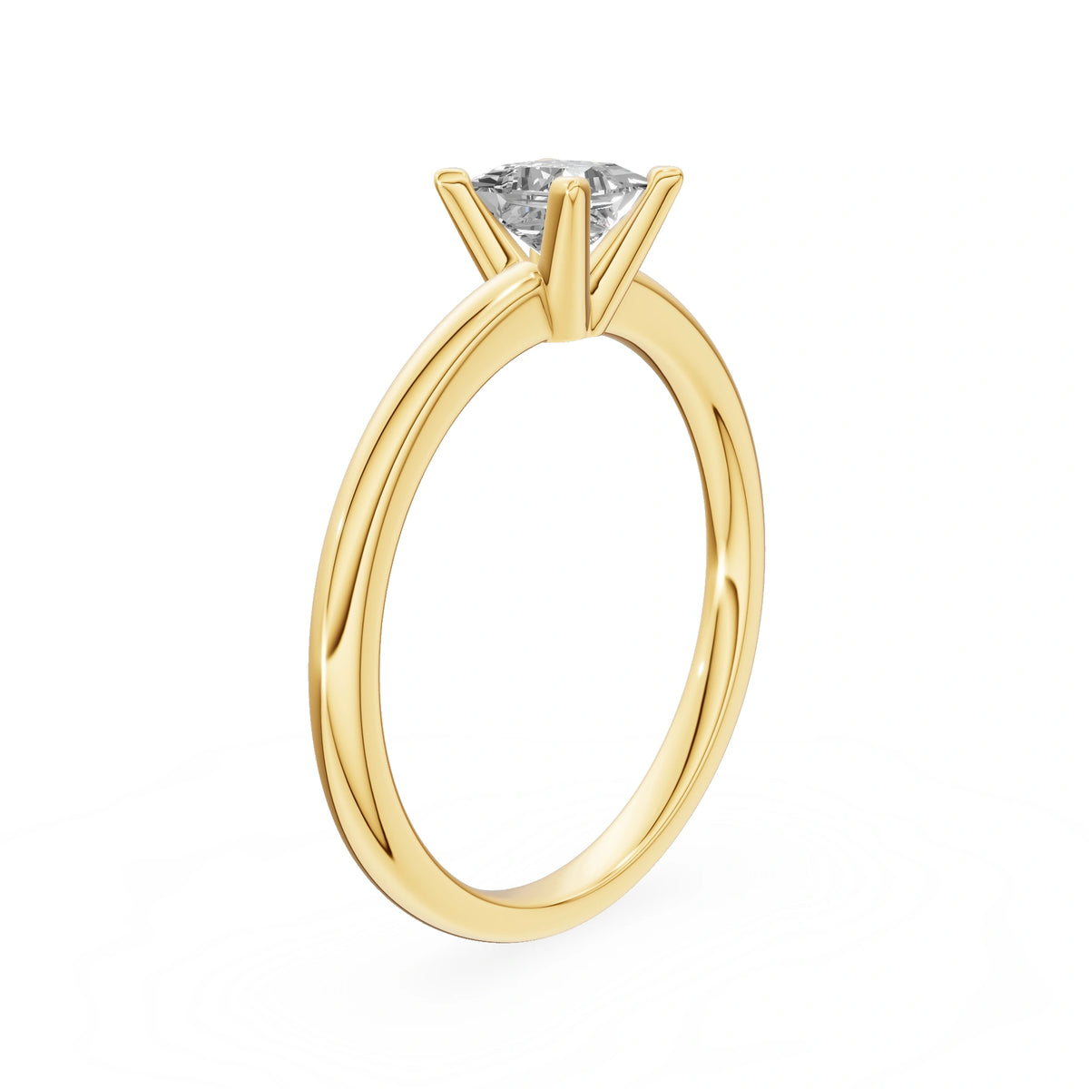 Bague de fiançailles en or jaune 14K (585) - Gremari Seven Shine avec diamant cultivé en laboratoire 0,50 ct, taille princesse