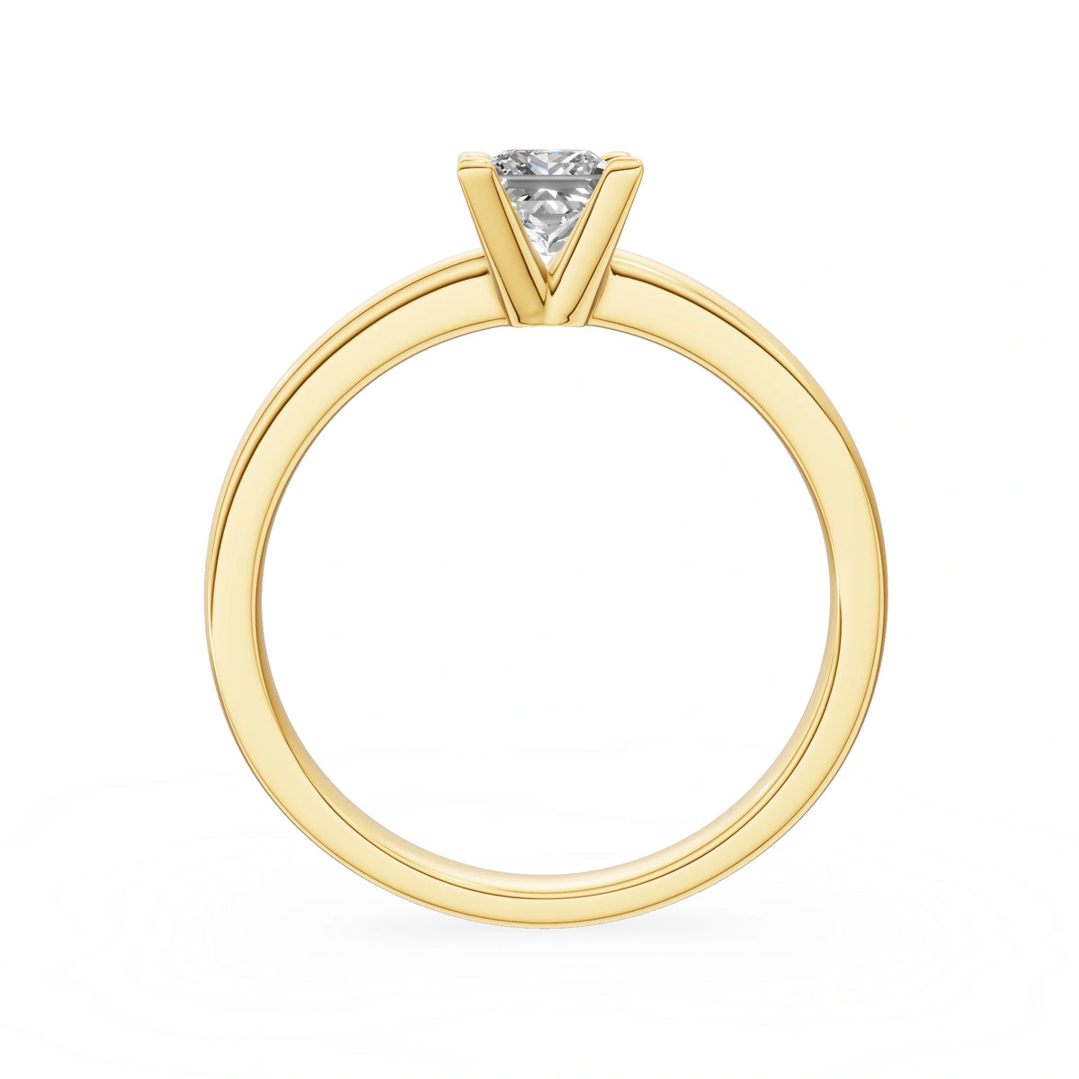 Bague de fiançailles en or jaune 14K (585) - Gremari Seven Shine avec diamant cultivé en laboratoire 0,50 ct, taille princesse