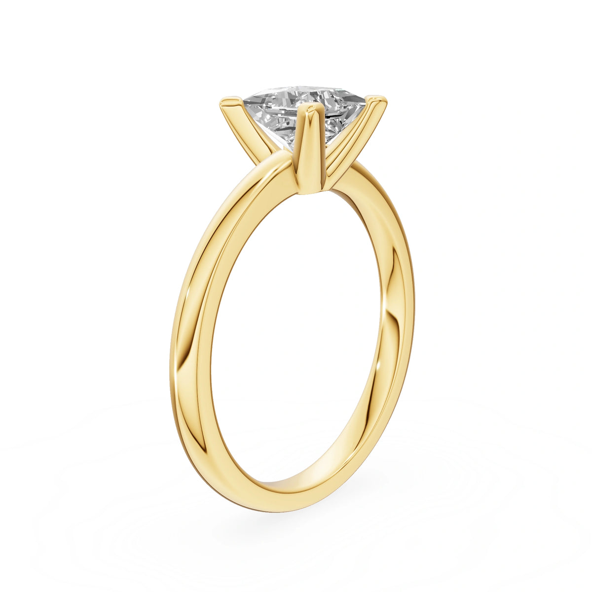Yellow Gold 14K (585) Engagement Ring - Gremari Seven Grace with 1,00ct Lab Grown Diamond, Princess Cut