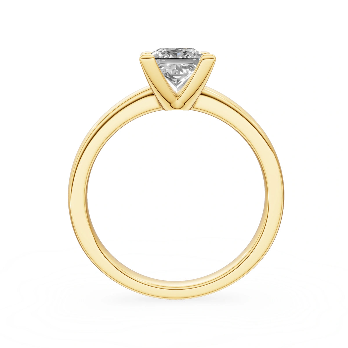 Yellow Gold 14K (585) Engagement Ring - Gremari Seven Grace with 1,00ct Lab Grown Diamond, Princess Cut