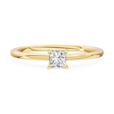 GREMARI Seven Grace 14K yellow gold engagement ring with 0.15 ct princess-cut lab-grown diamond