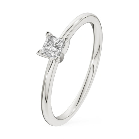 0.15 ct princess-cut lab-grown diamond GREMARI Seven Grace engagement ring in 14K white gold