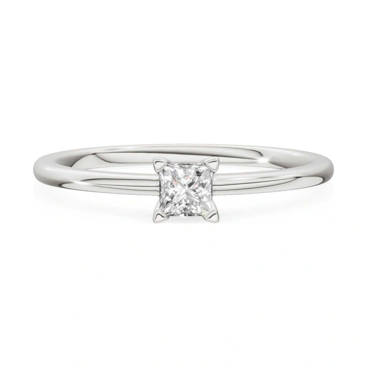 GREMARI Seven Grace 14K white gold engagement ring with 0.15 ct princess-cut lab-grown diamond