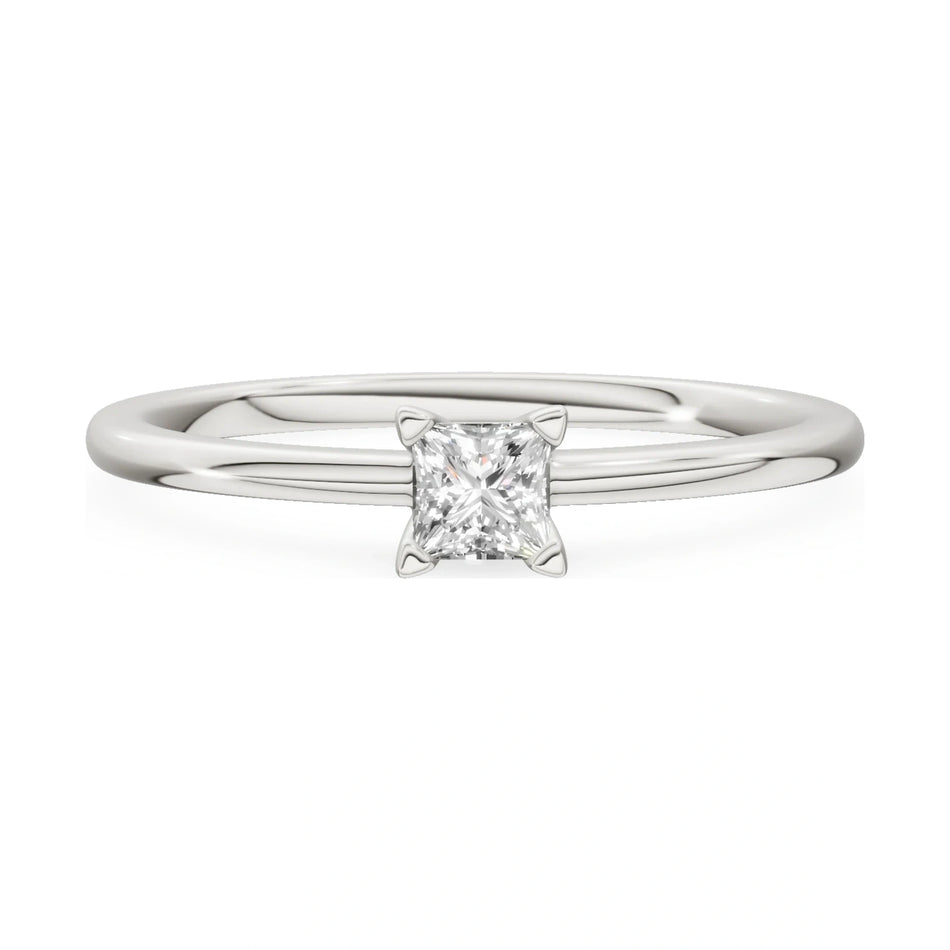 GREMARI Seven Grace 14K white gold engagement ring with 0.15 ct princess-cut lab-grown diamond