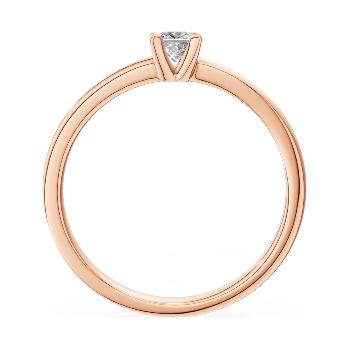 GREMARI Seven Grace princess-cut lab-grown diamond engagement ring in 14K rose gold, 0.15 ct
