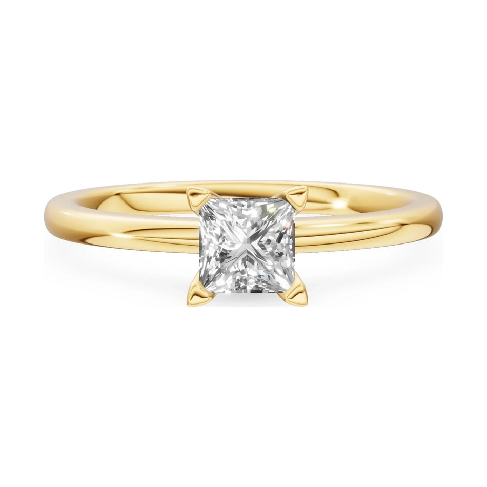 GREMARI Seven Grace 14K yellow gold engagement ring with 0.50 ct princess-cut lab-grown diamond