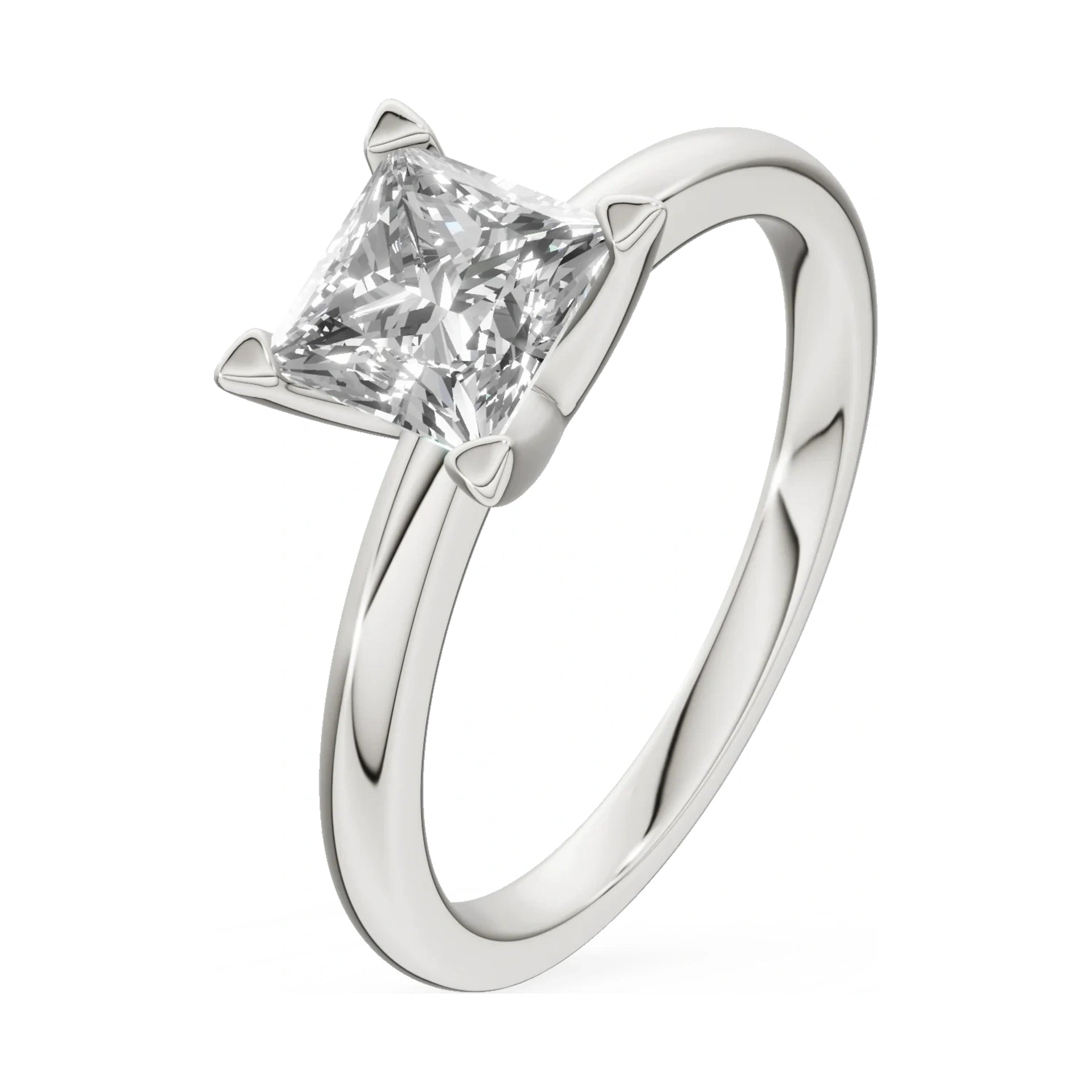 1.00 ct princess-cut lab-grown diamond GREMARI Seven Grace engagement ring in 14K white gold