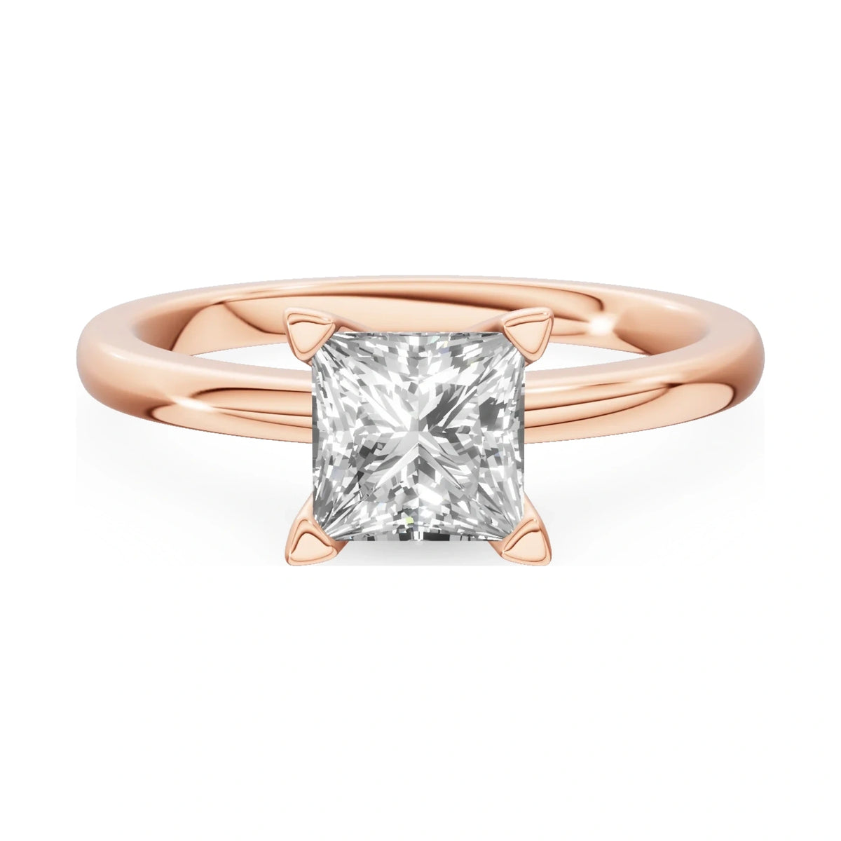 GREMARI Seven Grace 14K rose gold engagement ring with 1.00 ct princess-cut lab-grown diamond