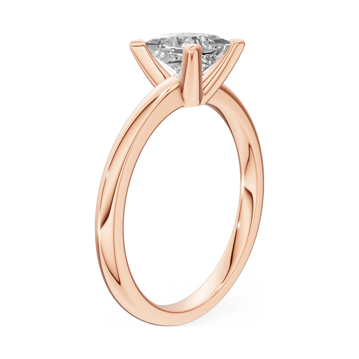 14K rose gold GREMARI Seven Grace ring with 1.00 ct princess-cut lab-grown diamond