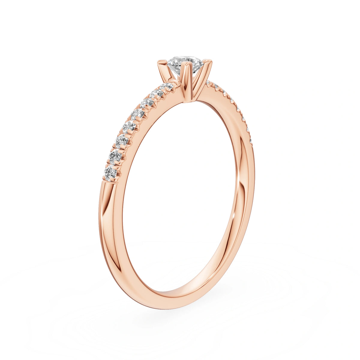 Bague de fiançailles en or rose 14K (585) - Gremari Seven Desire avec diamant cultivé en laboratoire 0,15 ct, taille ronde