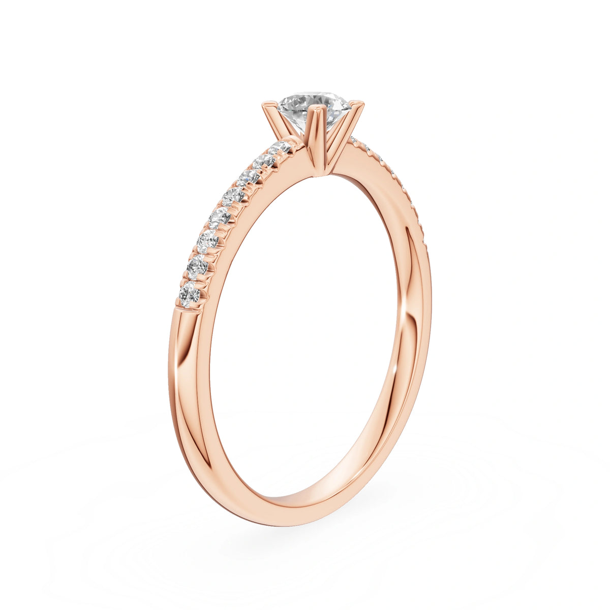 Bague de fiançailles en or rose 14K (585) - Gremari Seven Desire avec diamant cultivé en laboratoire 0,30 ct, taille ronde