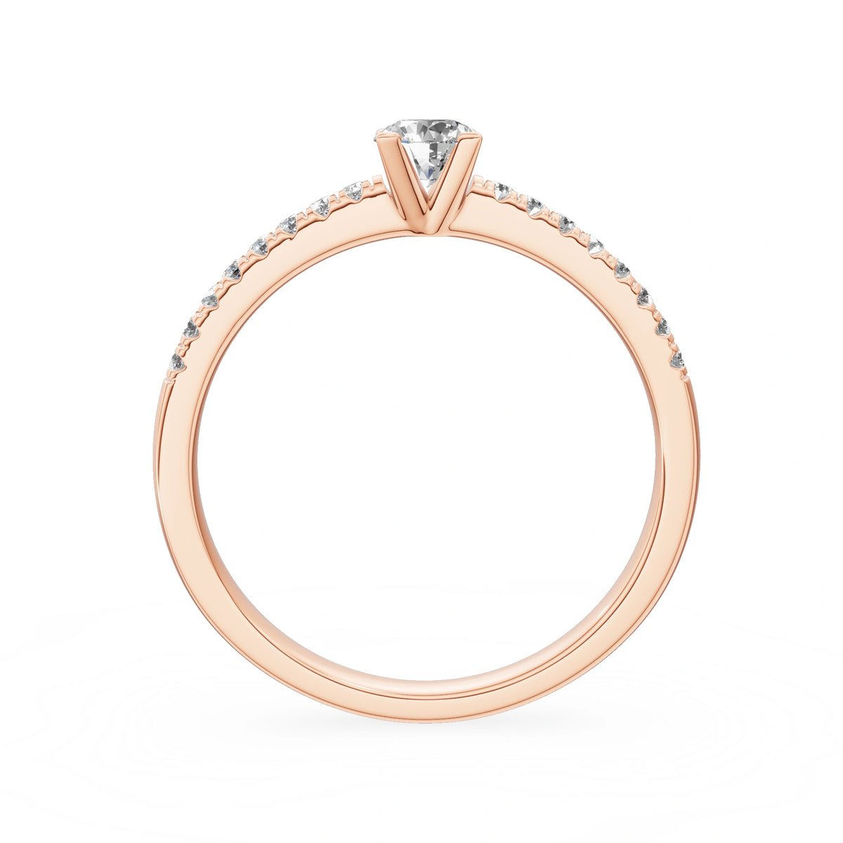 Bague de fiançailles en or rose 14K (585) - Gremari Seven Desire avec diamant cultivé en laboratoire 0,30 ct, taille ronde