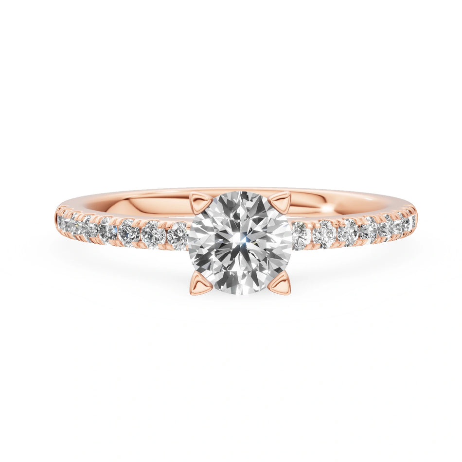 Rose Gold 14K (585) Engagement Ring - Gremari Seven Solis with 0,50ct Lab Grown Diamond, Round Cut