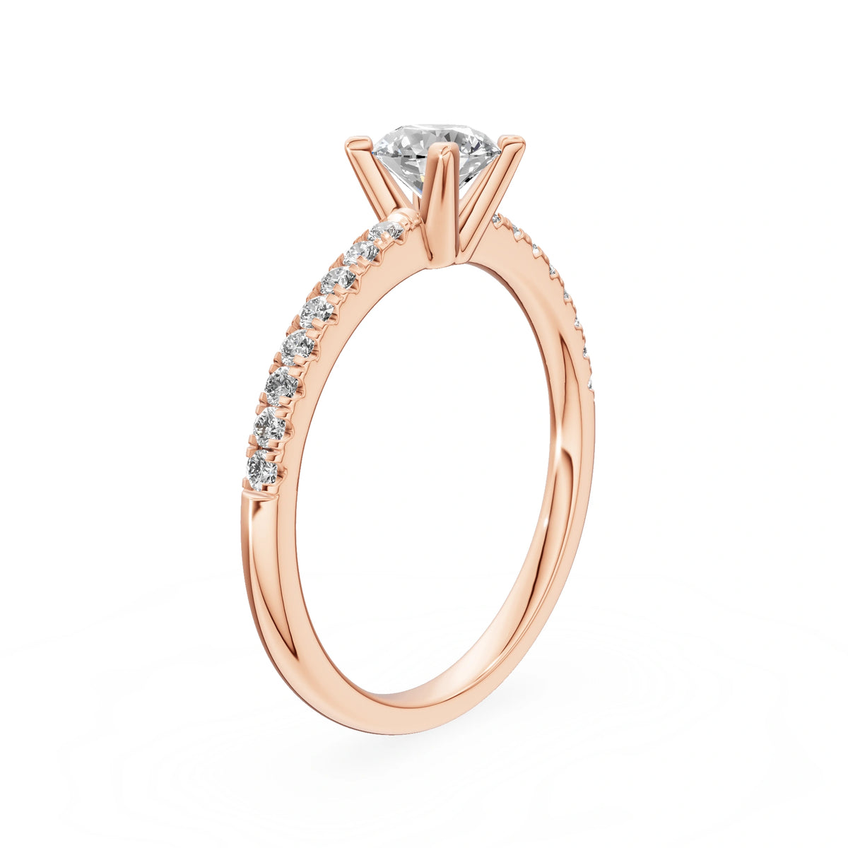 Bague de fiançailles en or rose 14K (585) - Gremari Seven Desire avec diamant cultivé en laboratoire 0,50 ct, taille ronde
