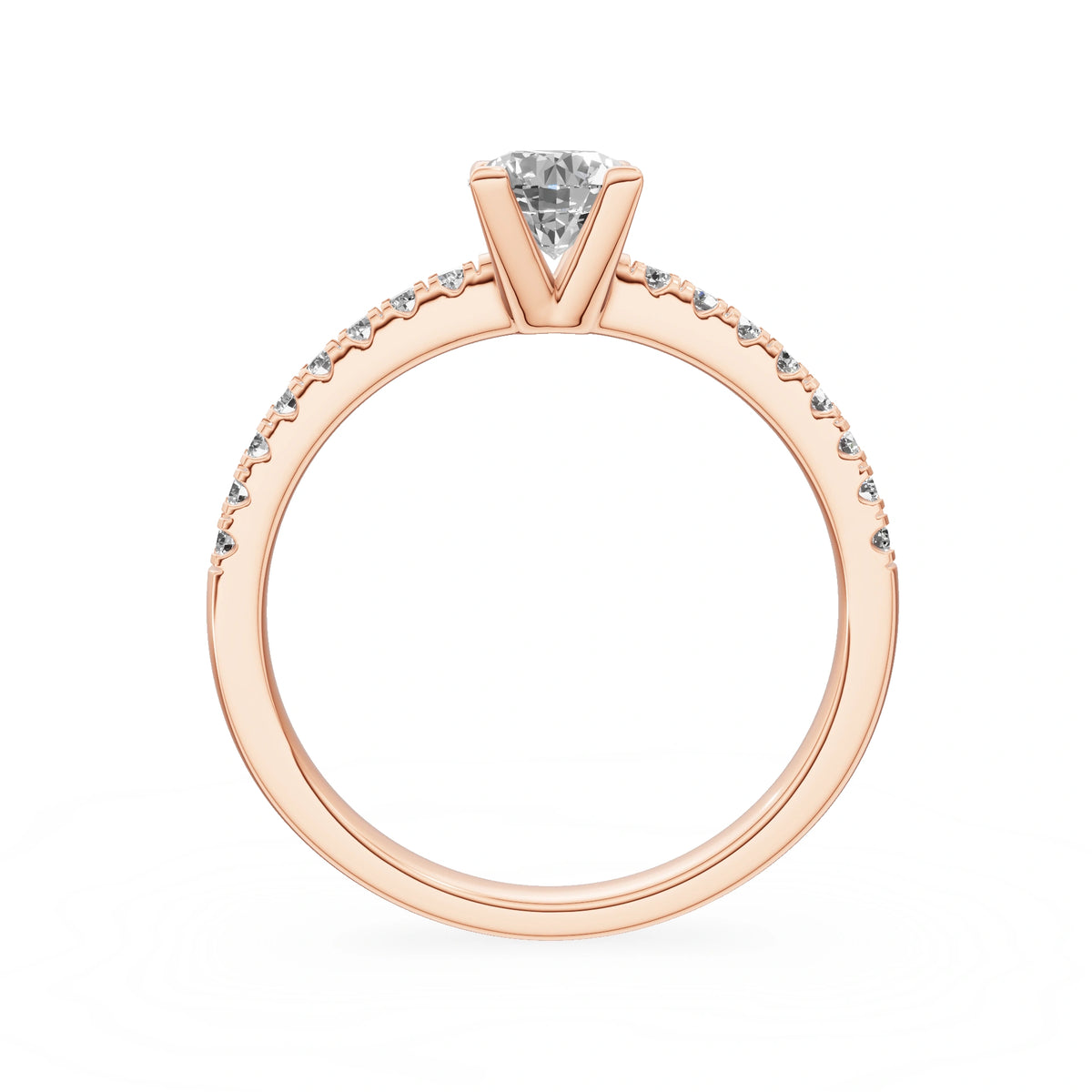 Bague de fiançailles en or rose 14K (585) - Gremari Seven Desire avec diamant cultivé en laboratoire 0,50 ct, taille ronde