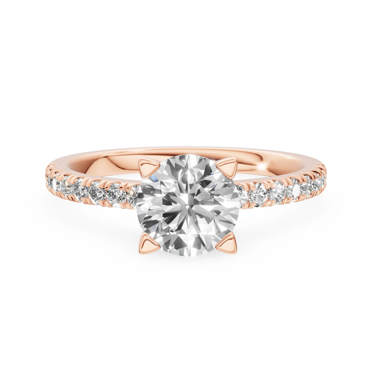 Bague de fiançailles en or rose 14K (585) - Gremari Seven Desire avec diamant cultivé en laboratoire 1,00 ct, taille ronde