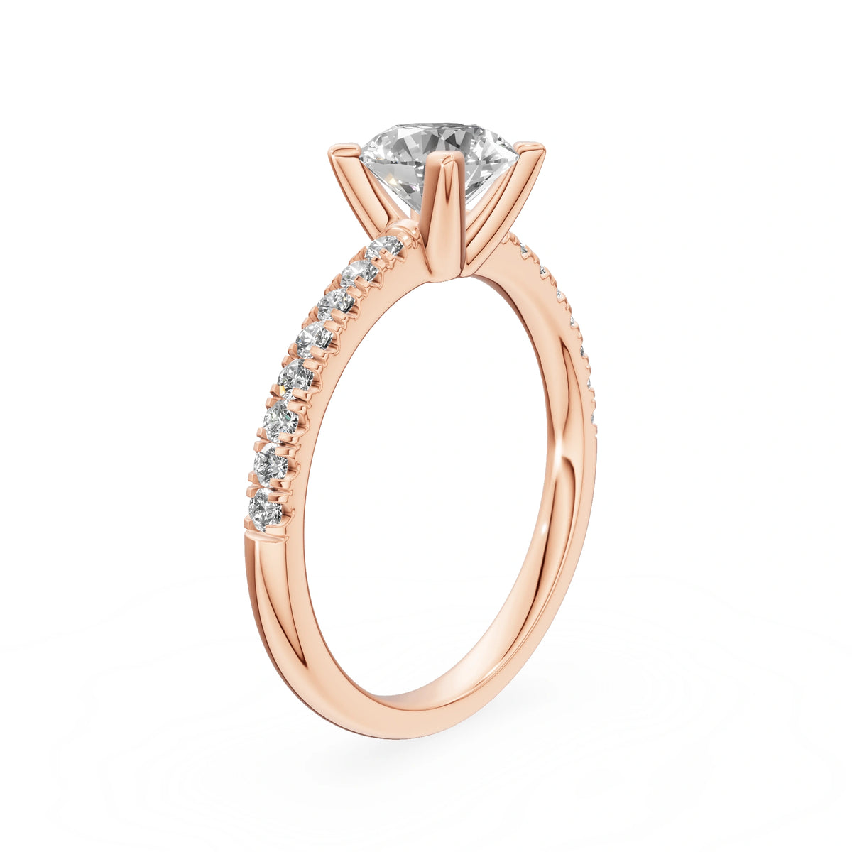 Bague de fiançailles en or rose 14K (585) - Gremari Seven Desire avec diamant cultivé en laboratoire 1,00 ct, taille ronde