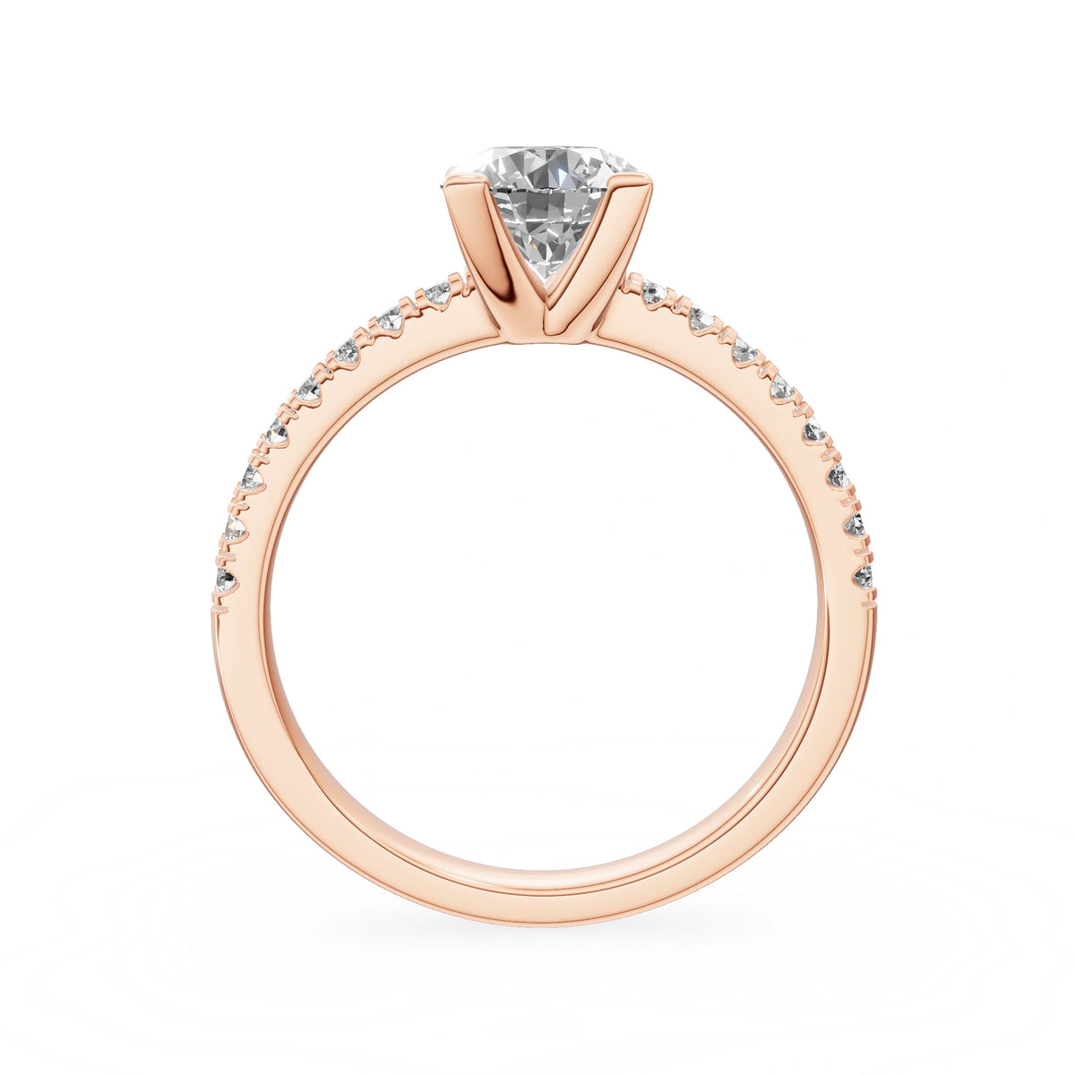 Bague de fiançailles en or rose 14K (585) - Gremari Seven Desire avec diamant cultivé en laboratoire 1,00 ct, taille ronde