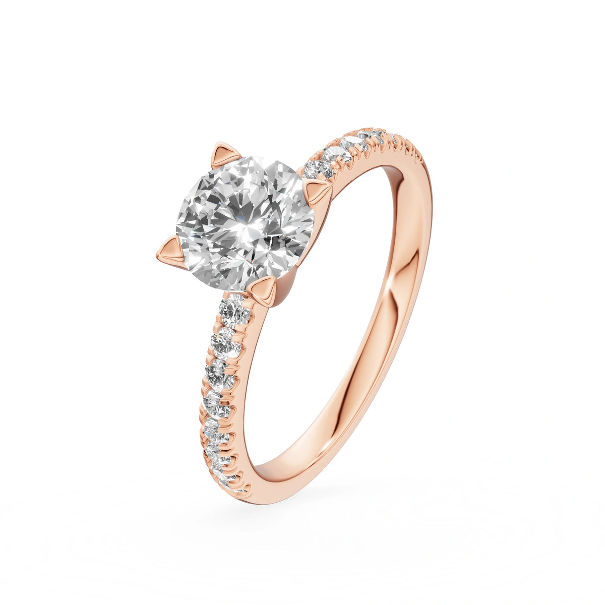 Bague de fiançailles en or rose 14K (585) - Gremari Seven Desire avec diamant cultivé en laboratoire 1,00 ct, taille ronde