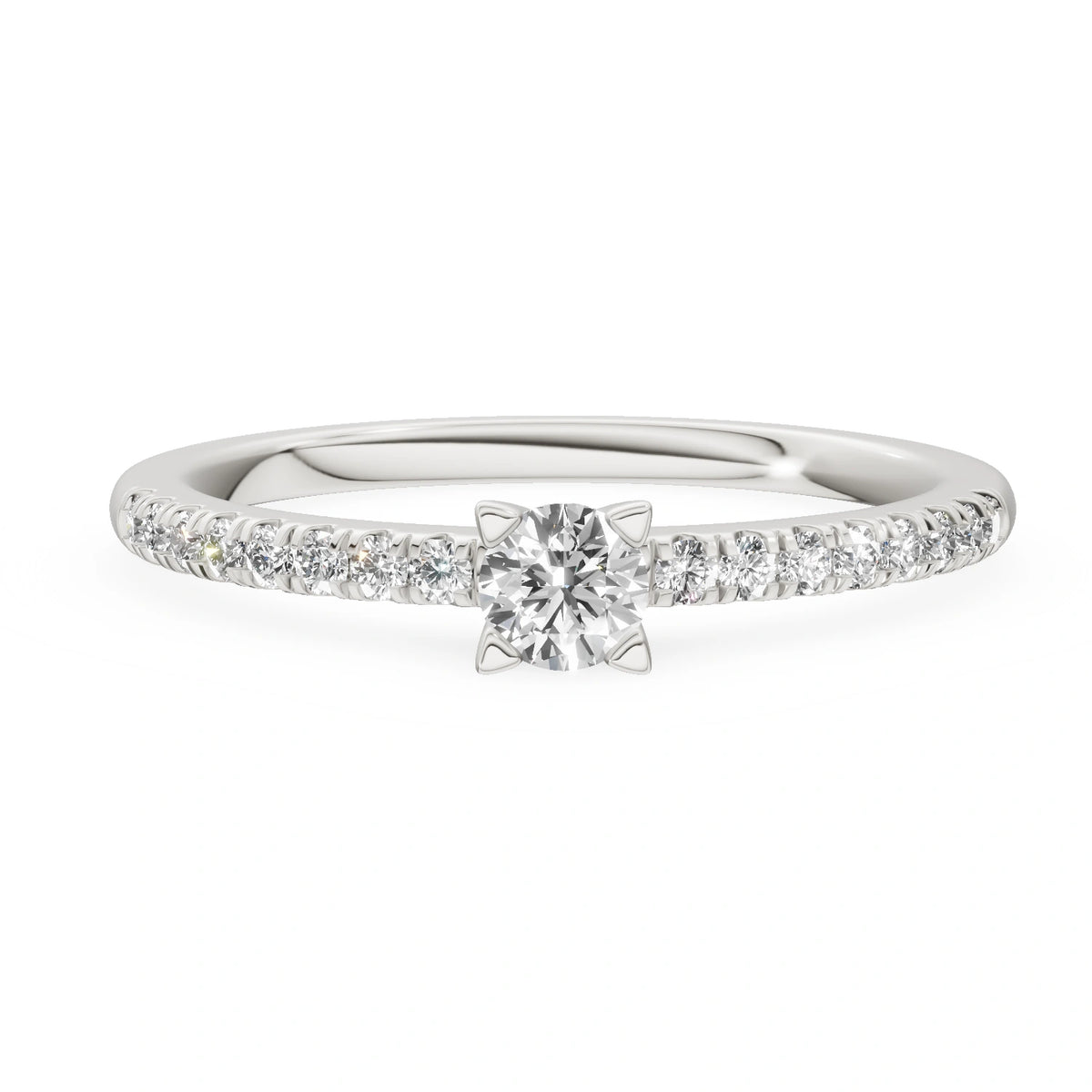 Gremari Seven Solis zásnubný prsteň z bieleho zlata s 0,15 ct lab-grown diamantom – Round/Brilliant