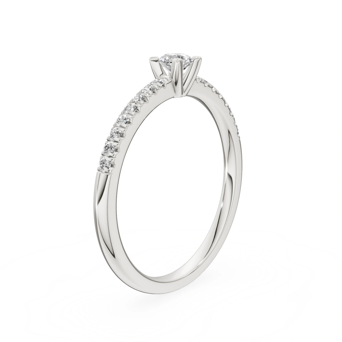 Gremari Seven Solis zásnubný prsteň z bieleho zlata s 0,15 ct lab-grown diamantom – Round/Brilliant