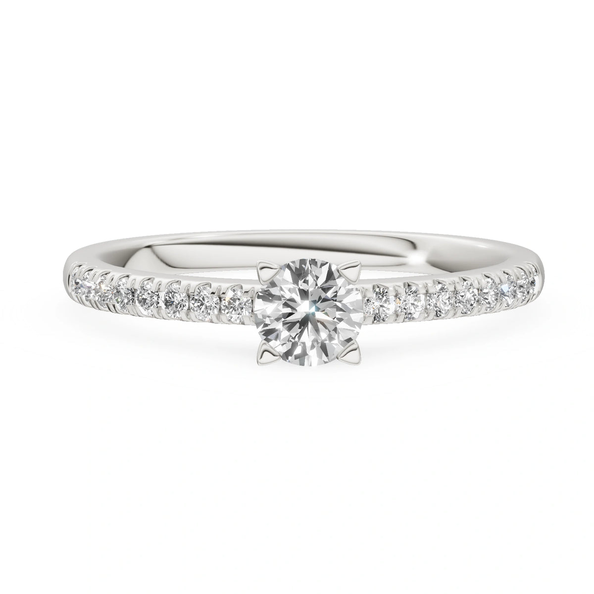 White Gold 14K (585) Engagement Ring - Gremari Seven Solis with 0,30ct Lab Grown Diamond, Round Cut