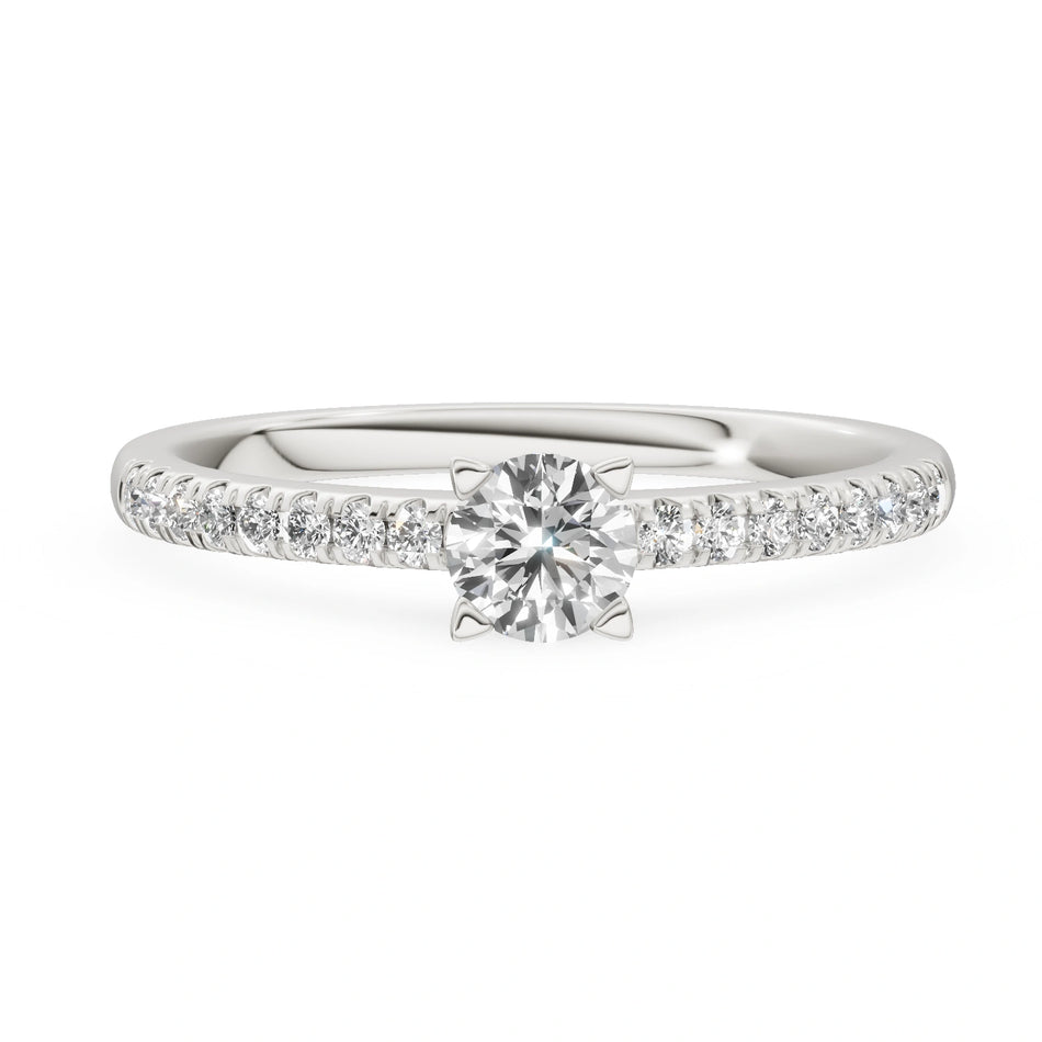 White Gold 14K (585) Engagement Ring - Gremari Seven Solis with 0,30ct Lab Grown Diamond, Round Cut