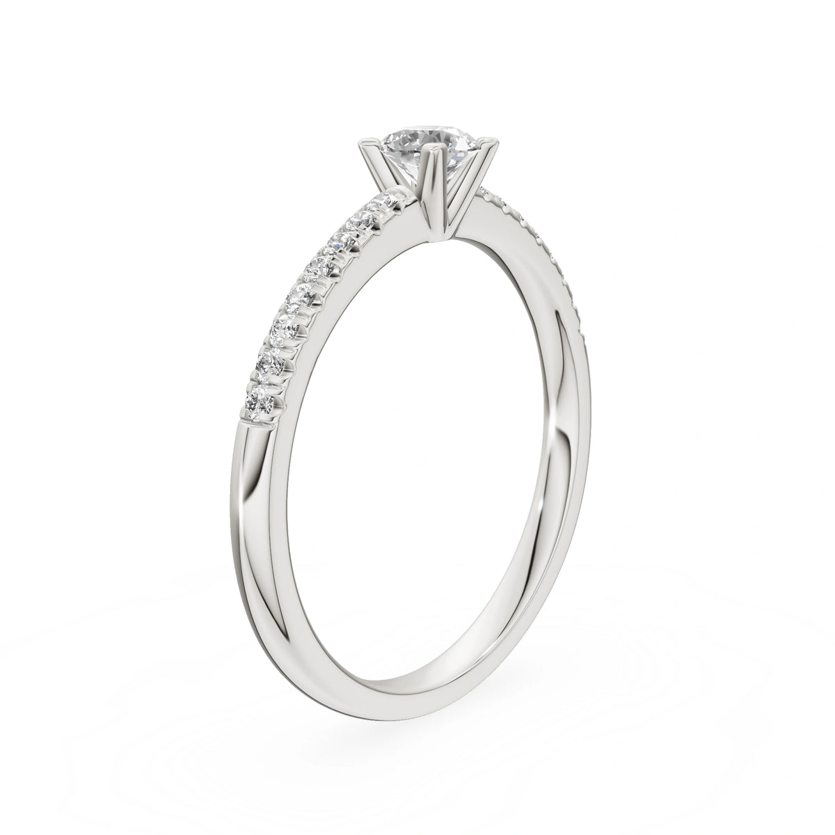 White Gold 14K (585) Engagement Ring - Gremari Seven Solis with 0,30ct Lab Grown Diamond, Round Cut