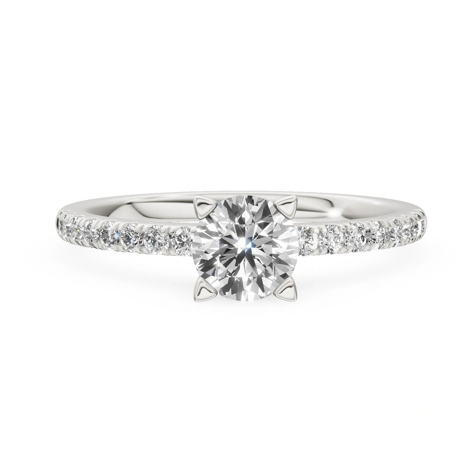 White Gold 14K (585) Engagement Ring - Gremari Seven Solis with 0,50ct Lab Grown Diamond, Round Cut