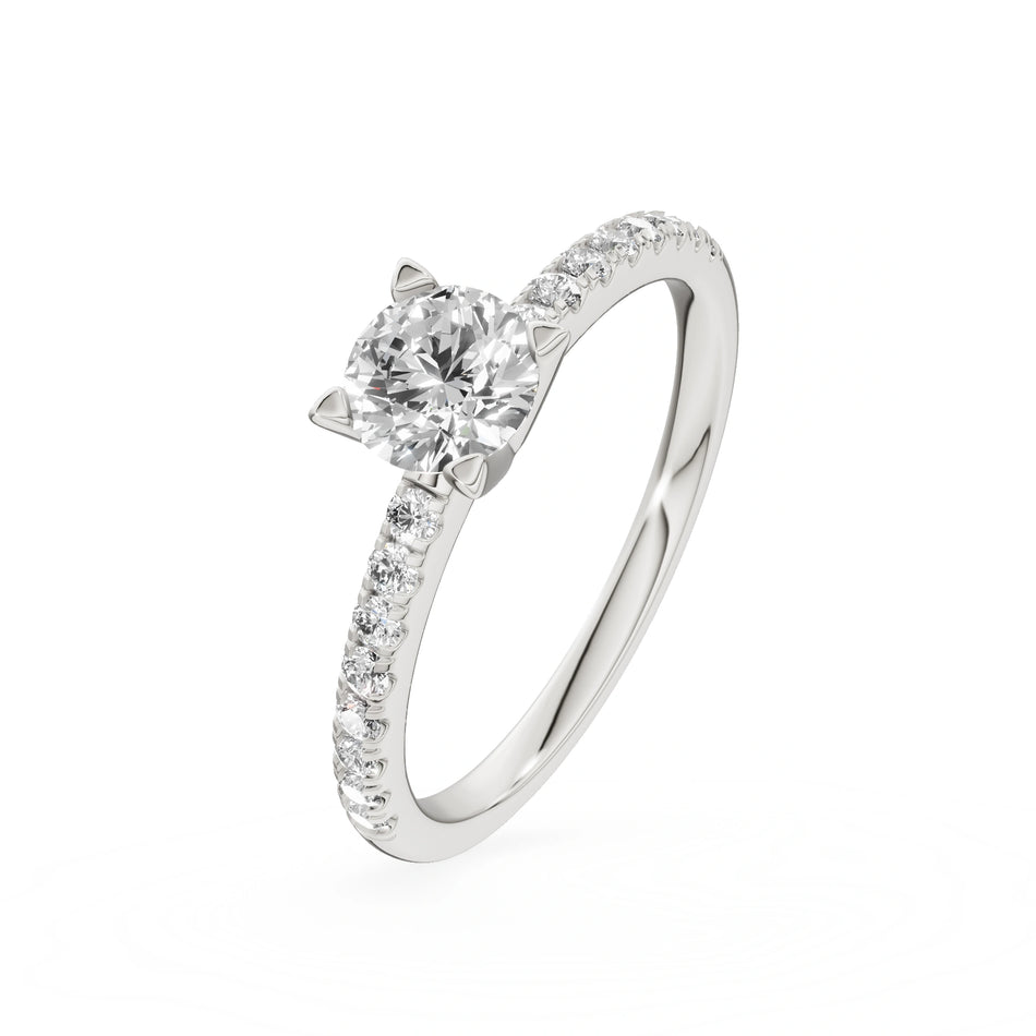 White Gold 14K (585) Engagement Ring - Gremari Seven Solis with 0,50ct Lab Grown Diamond, Round Cut