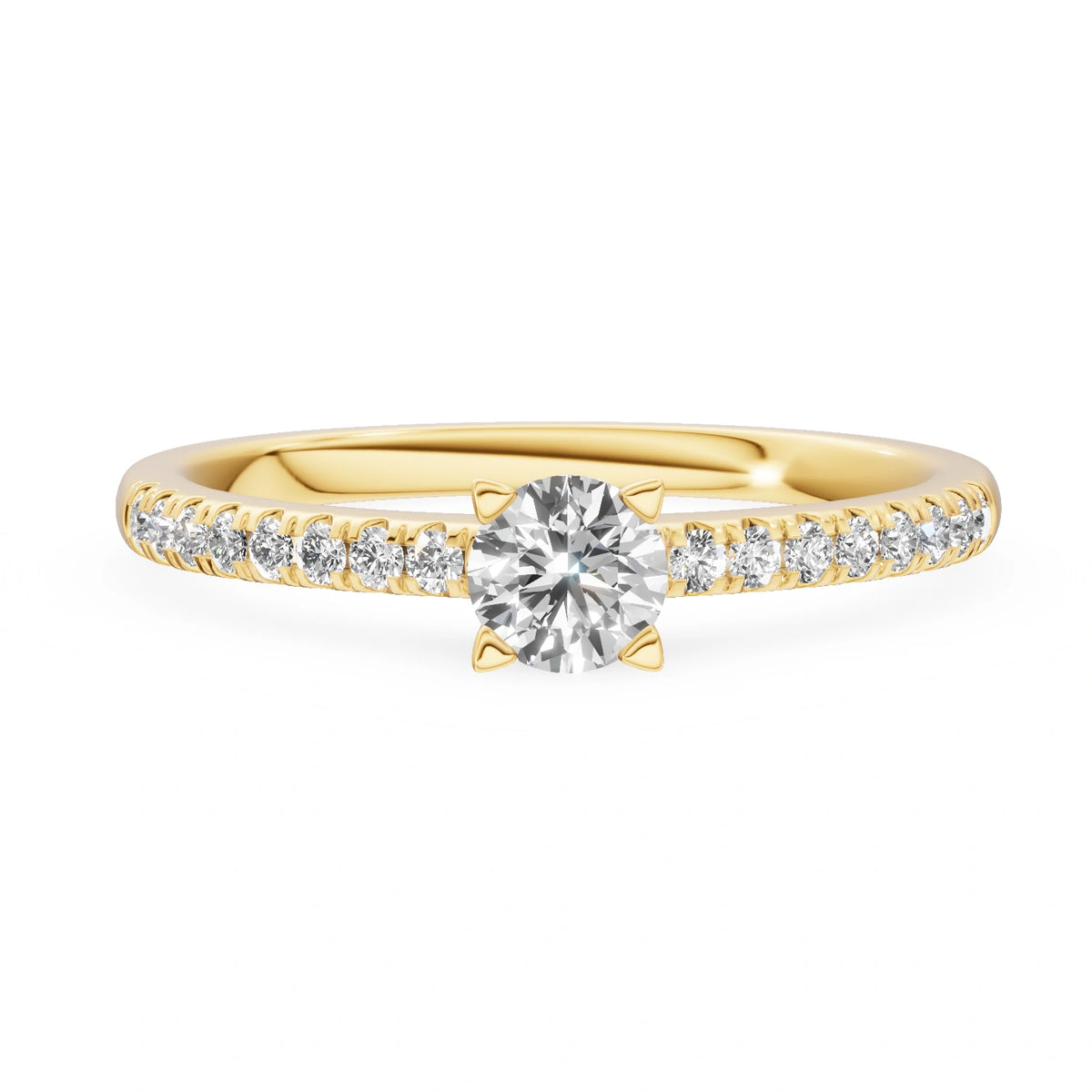 Bague de fiançailles en or jaune 14 carats (585) - Gremari Seven Desire avec diamant cultivé en laboratoire de 0,30 ct, taille ronde
