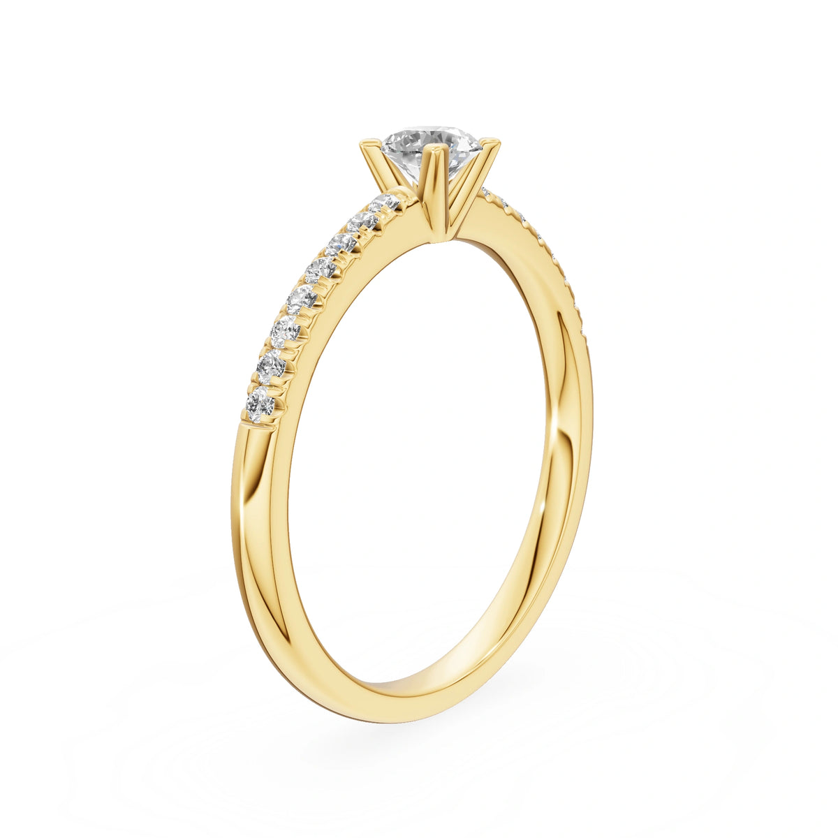 Bague de fiançailles en or jaune 14 carats (585) - Gremari Seven Desire avec diamant cultivé en laboratoire de 0,30 ct, taille ronde