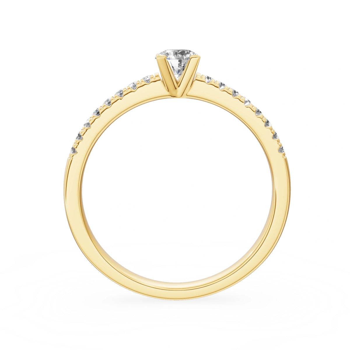 Bague de fiançailles en or jaune 14 carats (585) - Gremari Seven Desire avec diamant cultivé en laboratoire de 0,30 ct, taille ronde