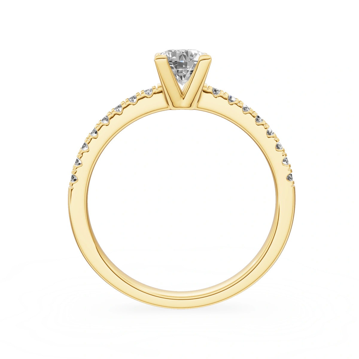 Bague de fiançailles en or jaune 14 carats (585) - Gremari Seven Desire avec diamant cultivé en laboratoire de 0,50 ct, taille ronde