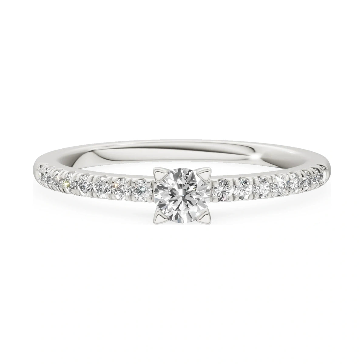 GREMARI Seven Solis 14K white gold engagement ring with 0.15 ct round-cut natural diamond