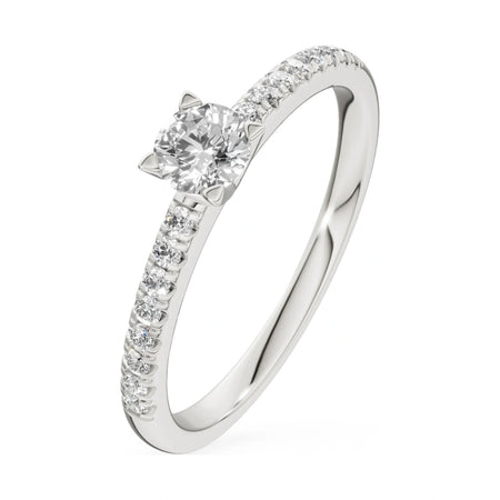 0.30 ct round-cut natural diamond GREMARI Seven Solis engagement ring in 14K white gold